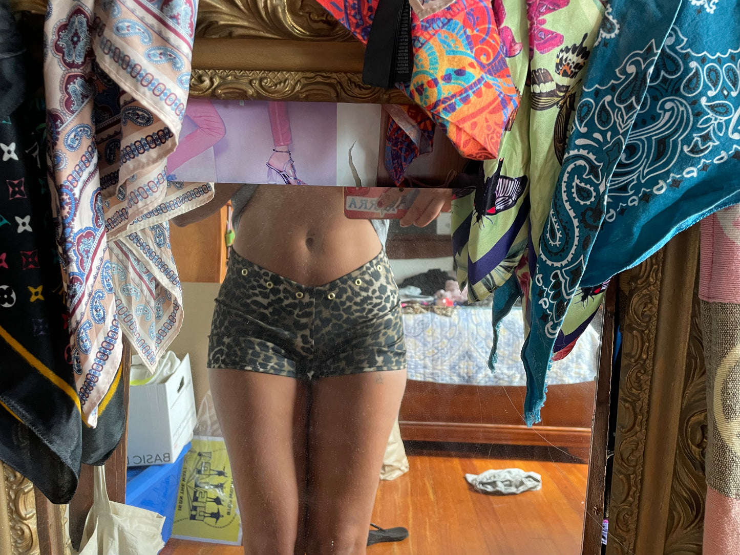 Cheetah Grommet Micro Shorts