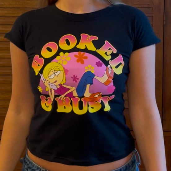 "Booked & Busy" Baby Tee