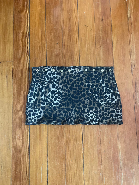Cheetah Grommet Mini Skirt