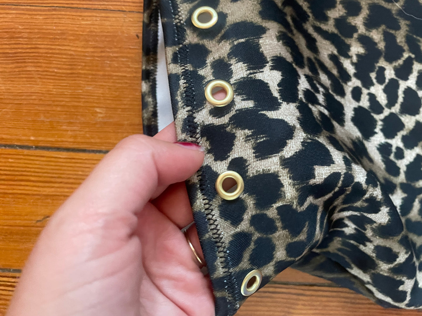 Cheetah Grommet Mini Skirt